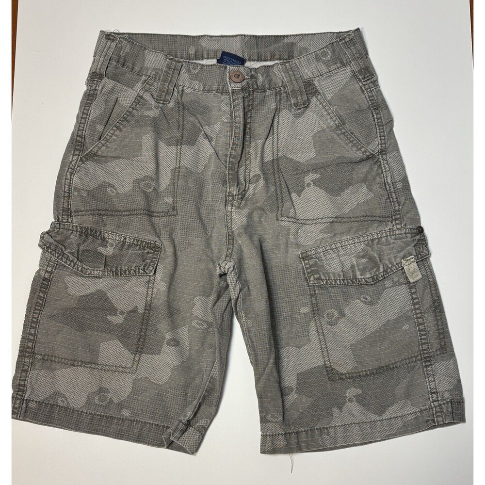 Gray Chino Shorts Stretch Cotton Blend Exc Cond . Size 16 Child